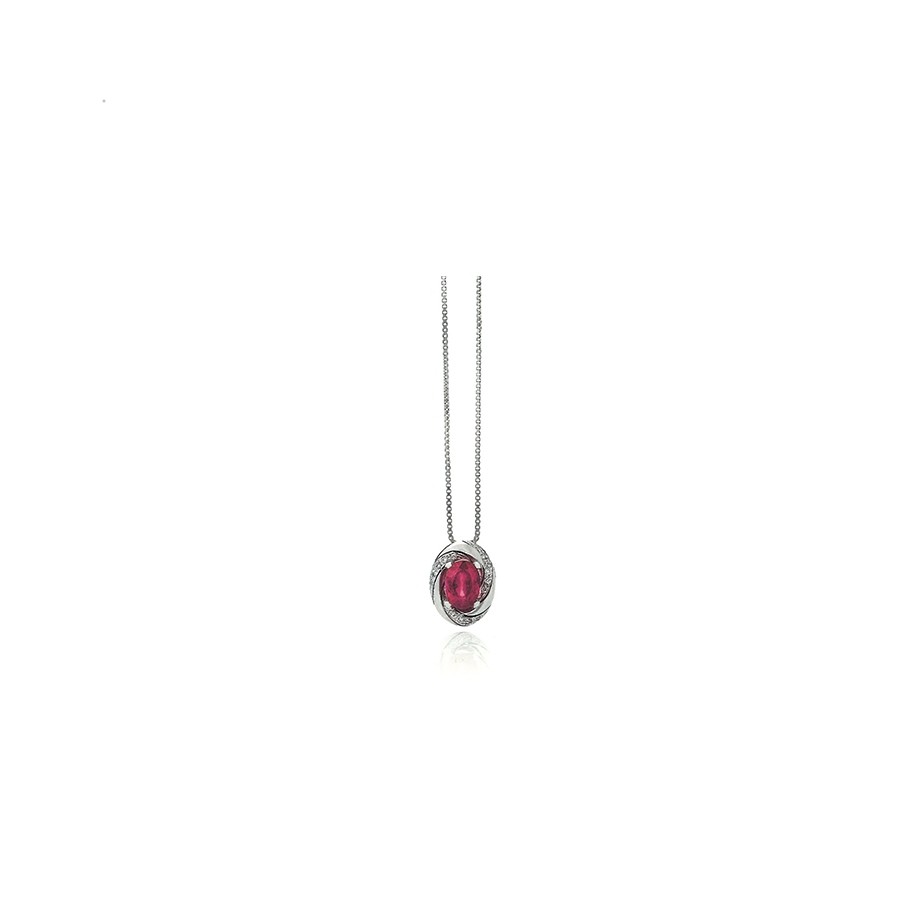Sinfonie white gold ruby necklace