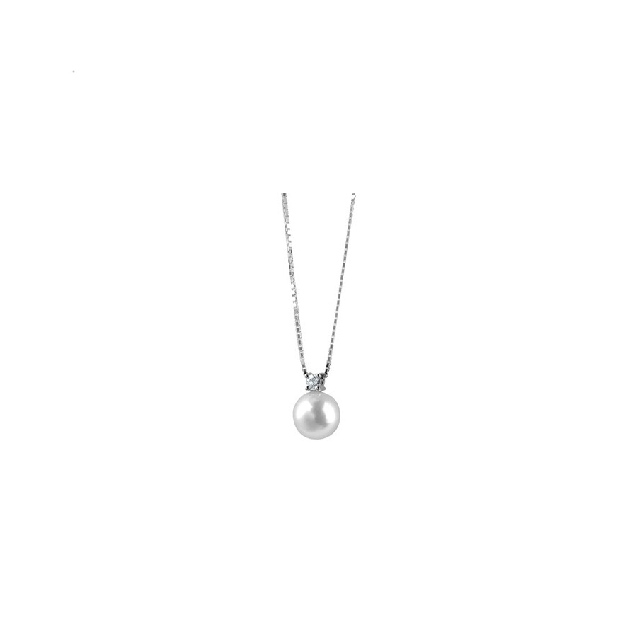 Le Perle WHITE GOLD, DIAMOND AND PEARL NECKLACE