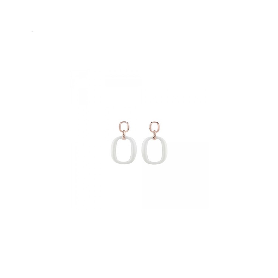 D.Lace PINK GOLD EARRINGS WITH WHITE AGATE