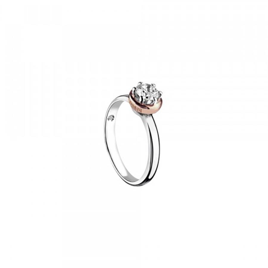 Rose/White gold diamond ring