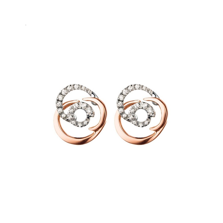 Bocciolo white and rose gold earrings with diamonds  