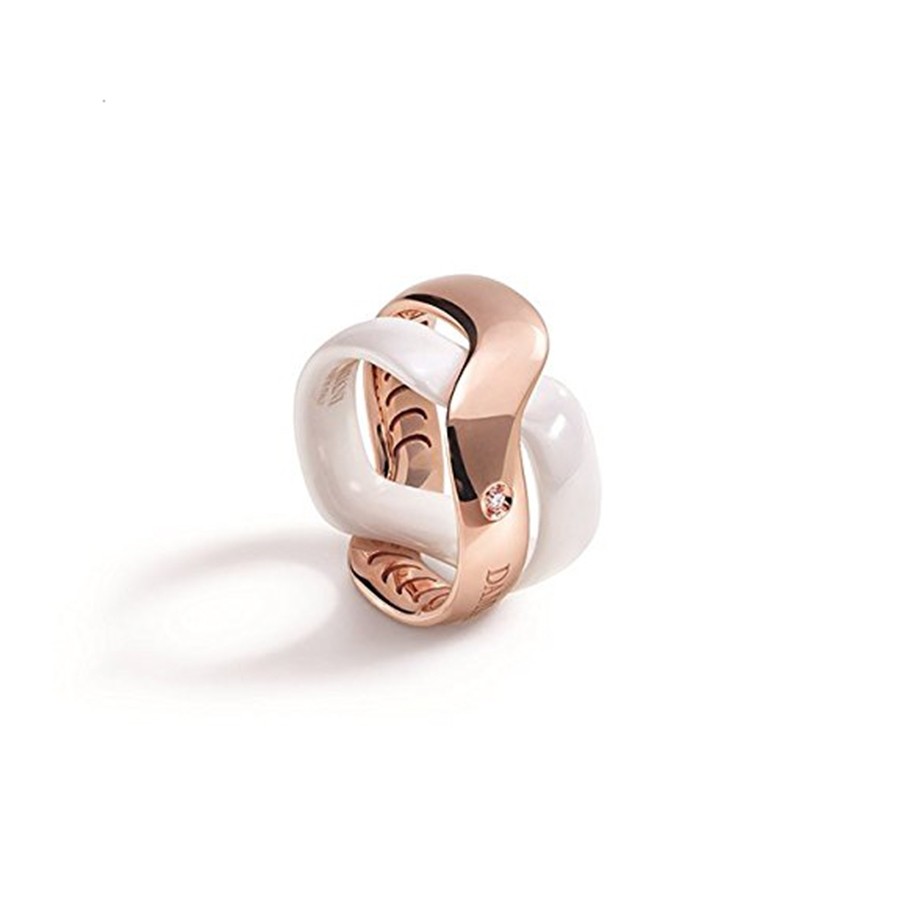Abbraccio rose gold ceramic ring ring