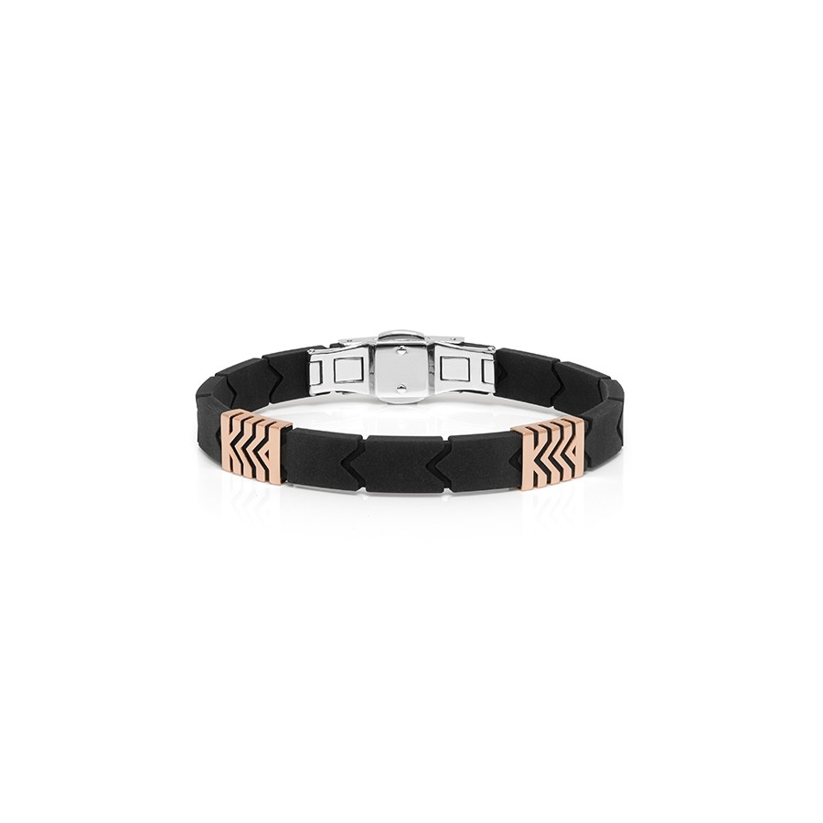 Man bracelet in pink and silver gold - BARAKA' - Luxury Zone