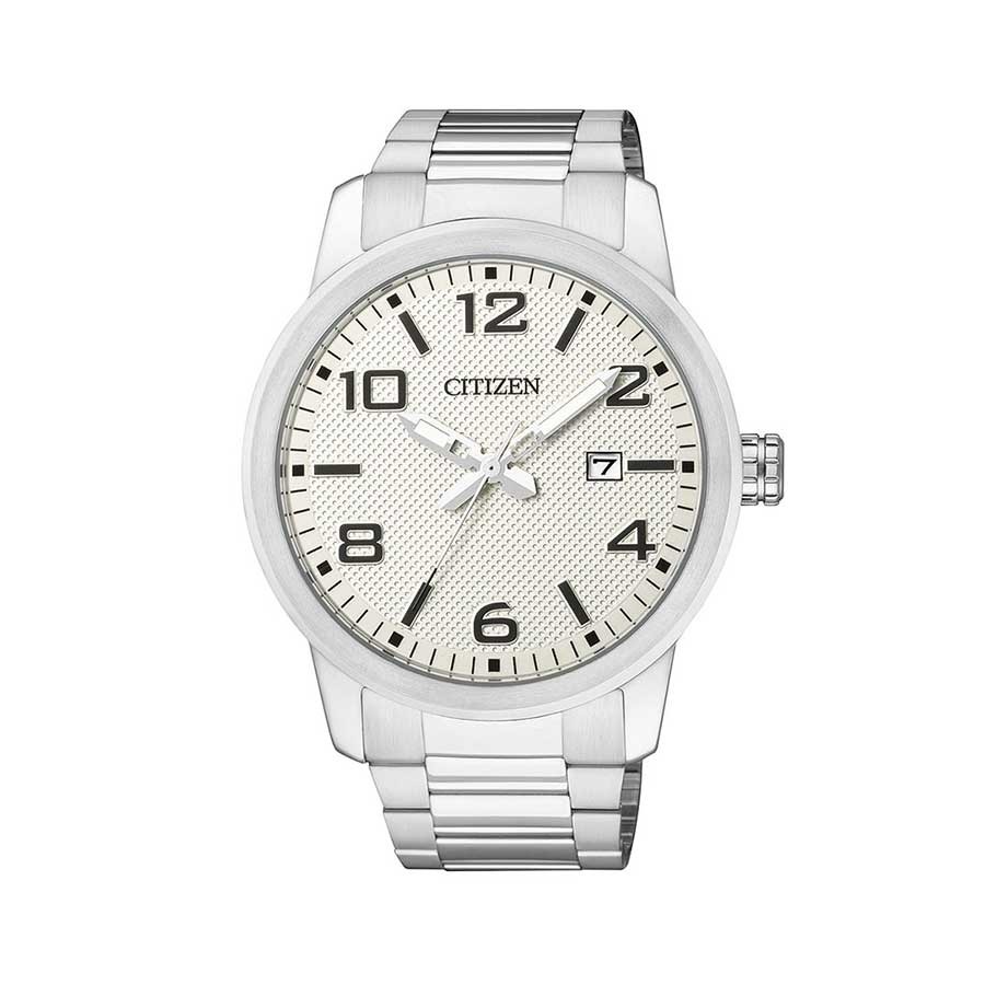 White Dial Stainless Steel Quartz Men's Watch BI1020-57A