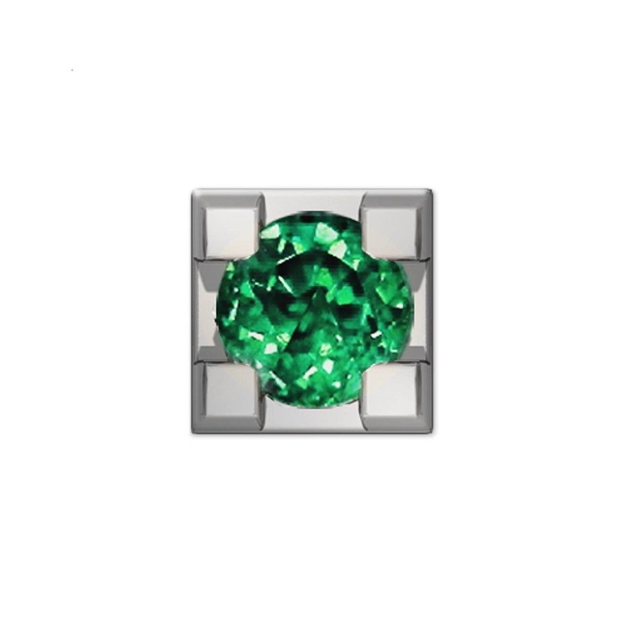 White gold emerald element