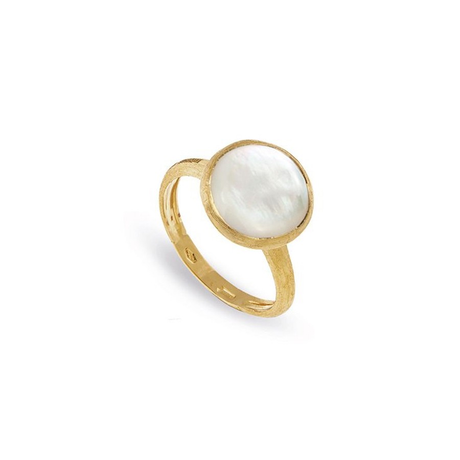 Jaipur Yellow Gold and White Mother of Pearl  Ring