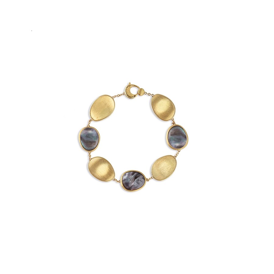 18K Yellow Gold and Black Mother of Pearl Bracelet