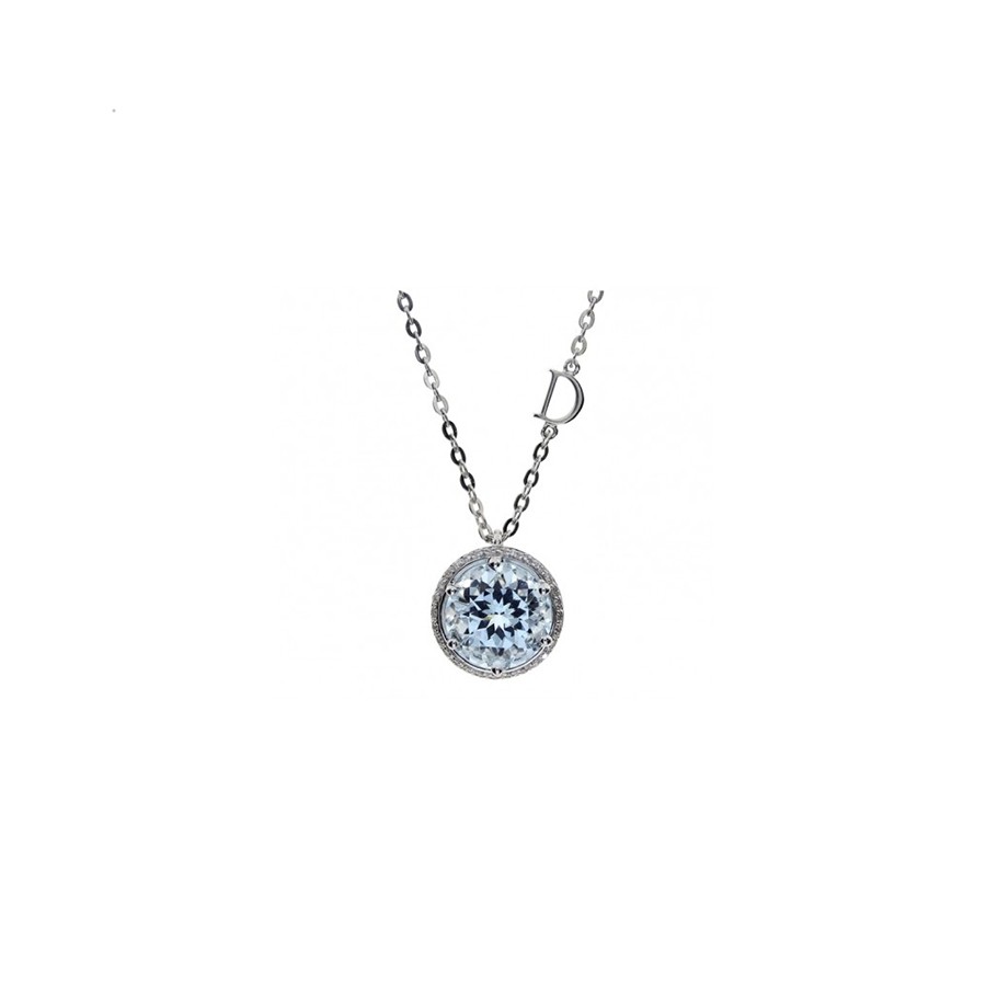 Minou white gold diamond aquamarine necklace
