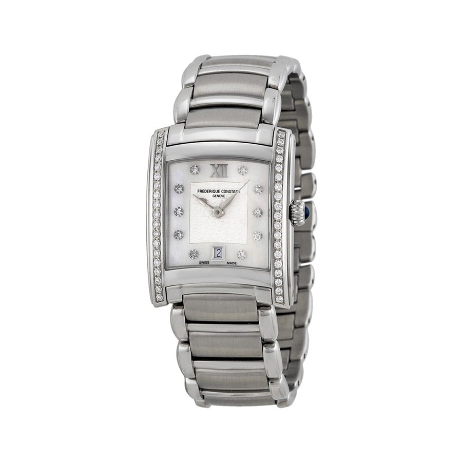 Delight Carree Diamonds Mother of Pearl Stainless Steel Ladies Watch