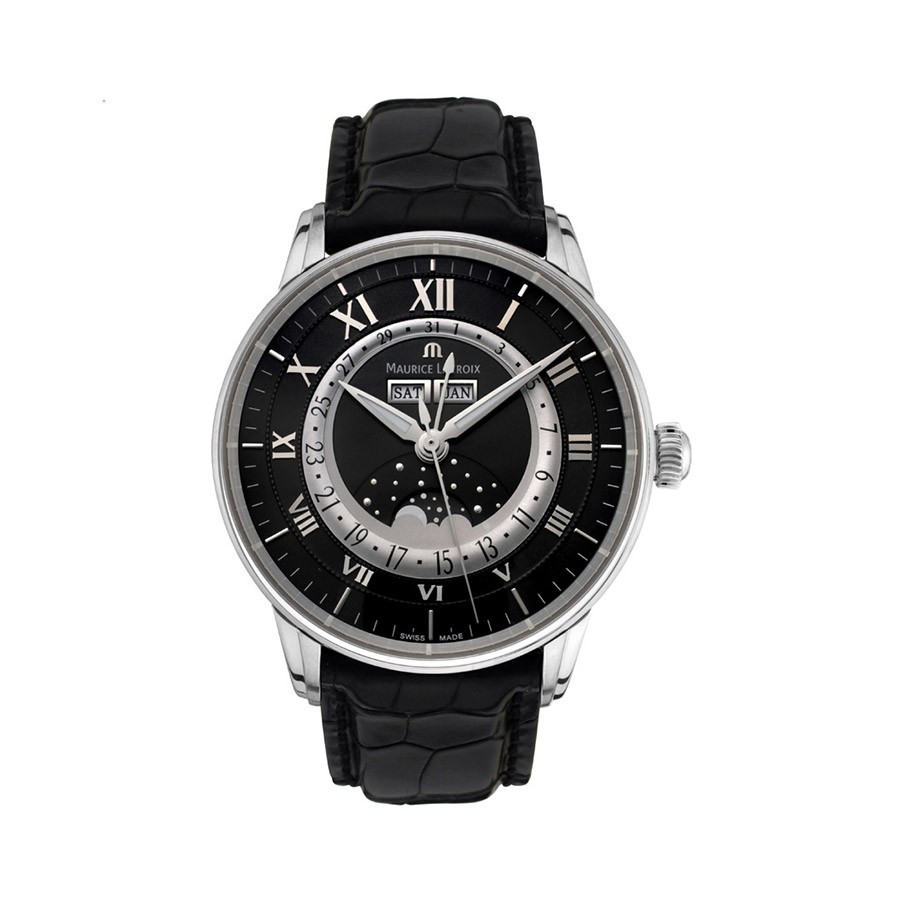 Masterpiece Black Dial Black Leather Men's Watch MP6428-SS001-31E