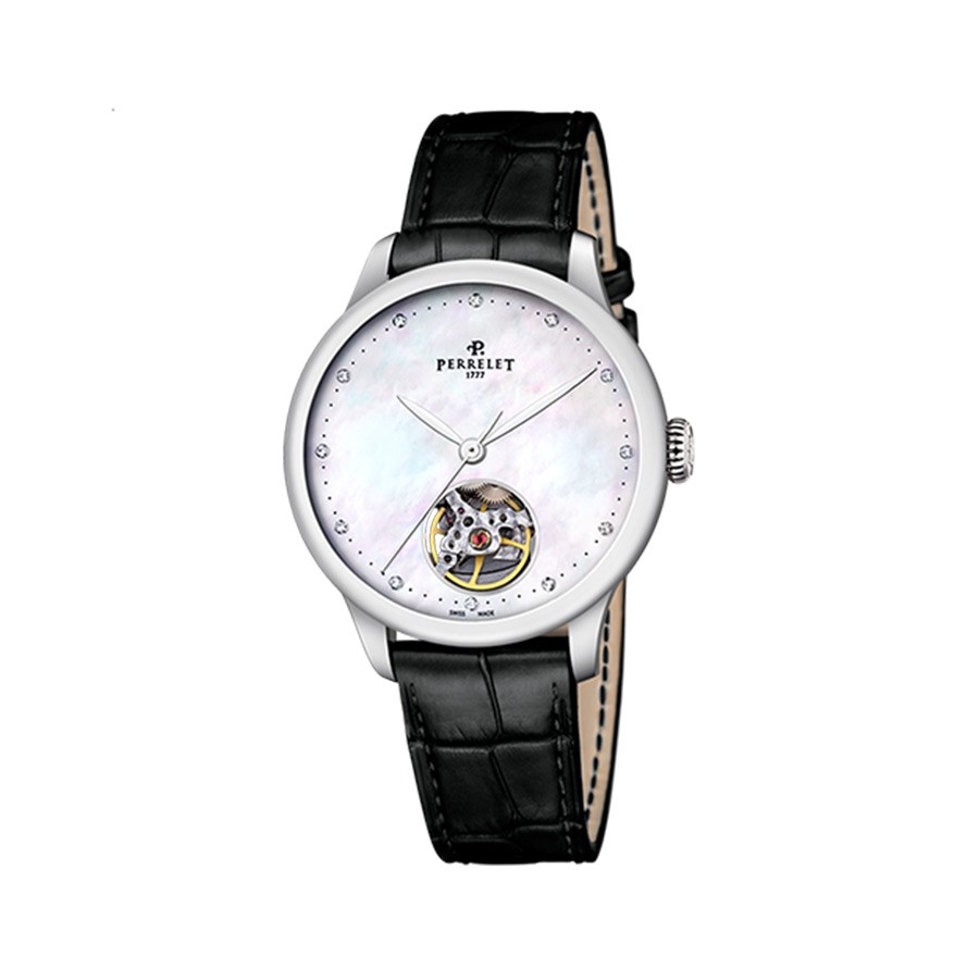 First Class Lady Open Heart White Dial Ladies Watch