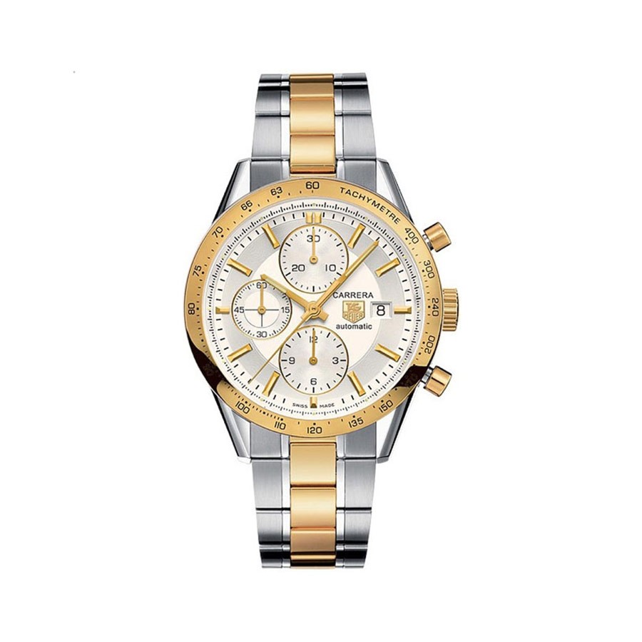 Carrera Automatic Silver Dial Two-Tone Chronograph Men's Watch