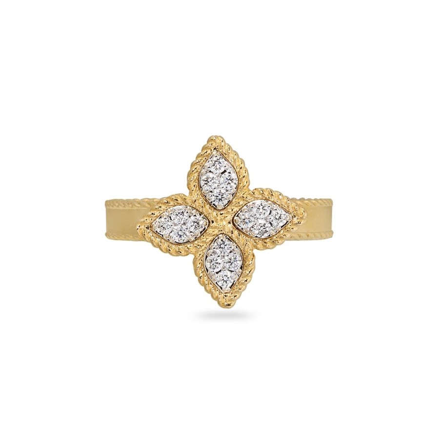 White Gold and Diamond Princess Flower Ring