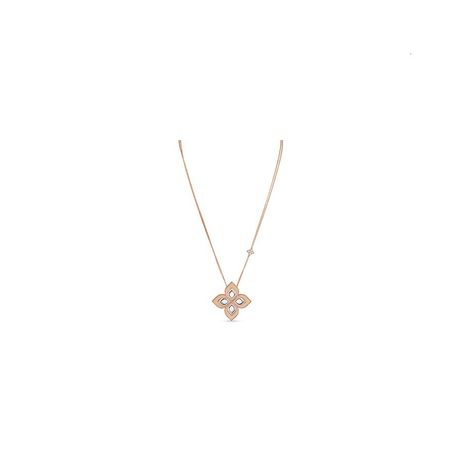 Rose Gold and Diamond Princess Flower Necklace 