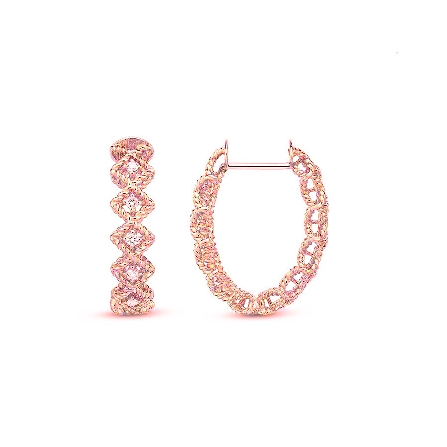 Rose Gold and Diamond Roman Barocco Earrings