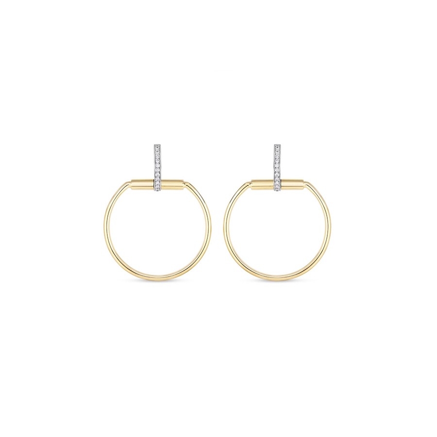 Yellow Gold and Diamond Classique Parisienne Earrings