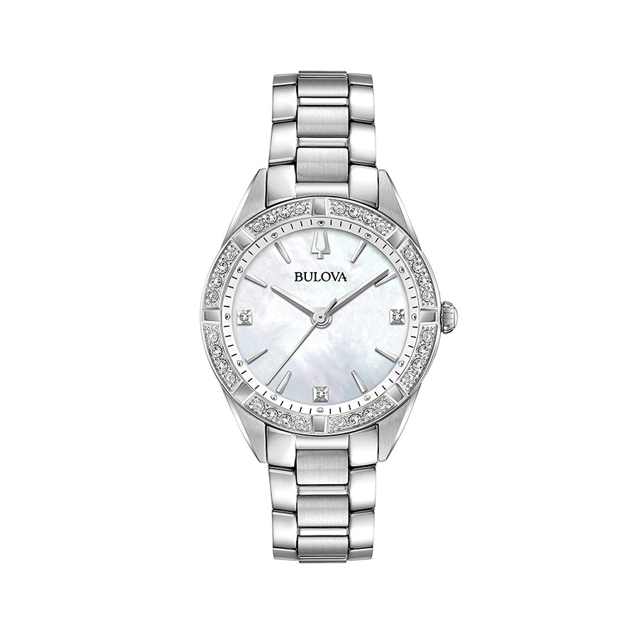 Ladies Mother of Pearl Dial Diamond Stainless Steel Watch 96R228