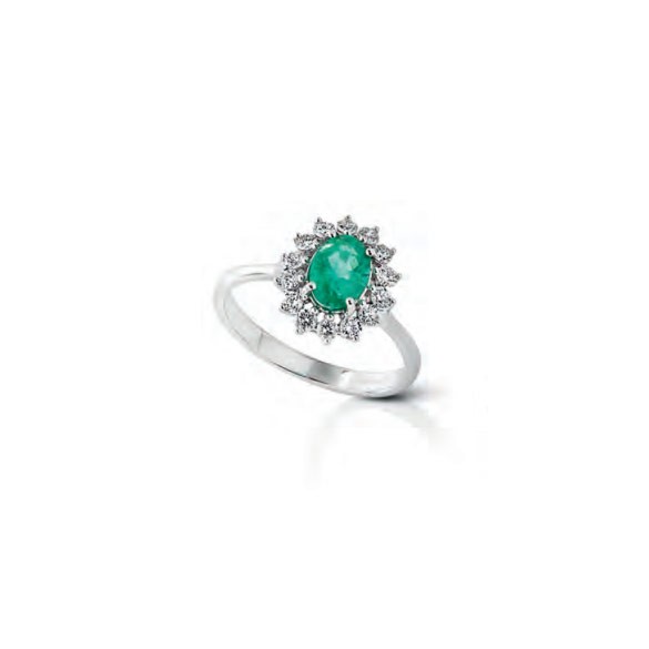 Simfonie white gold emerald ring  
