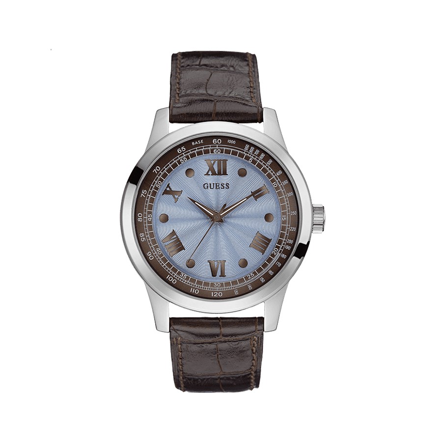Monogram Blue Dail Brown Leather Men's Watch W0662G2