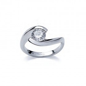Solitario white gold diamond ring