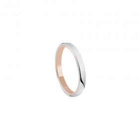 White and rose gold ring  