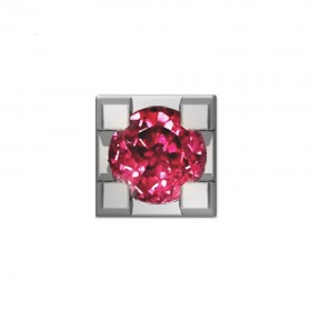 White gold element with ruby