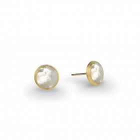 Delicati Yellow Gold & Mother Of Pearl Petite Stud Earrings