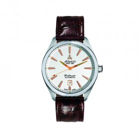 Worldmaster Silver Dial Brown Leather Automatic Men's Watch