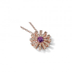 Margherita PINK GOLD, BROWN DIAMONDS AND AMETHIST NECKLACE