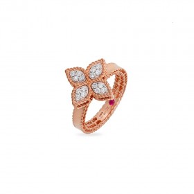 Rose Gold and Diamond Princess Flower Ring