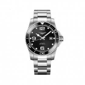 HydroConquest Steel Black Automatic Men's Watch  L3.782.4.56.6