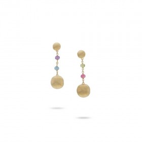 Yellow Gold and Multi-Colored Gemstone Drop Earrings OB1157 MIX02 Y
