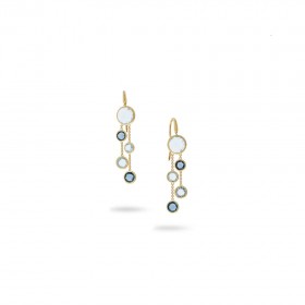 18K Yellow Gold and Mixed Blue Topaz Earrings OB1290 MIX725 Y