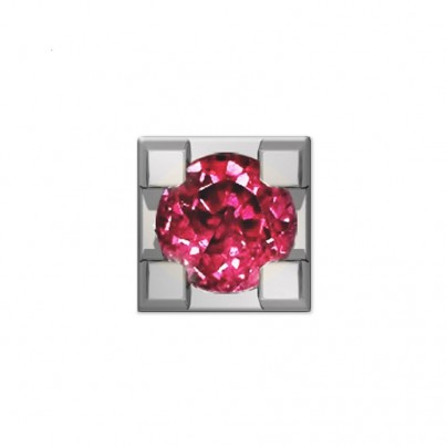 White gold element with ruby