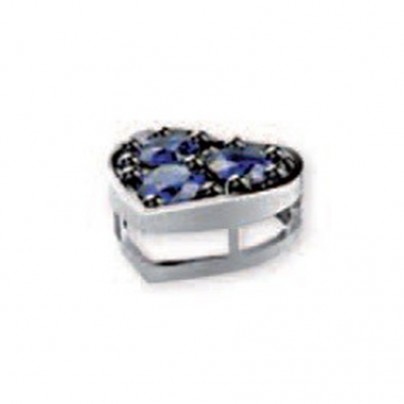 White gold element with sapphire