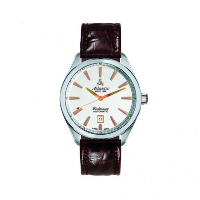 Worldmaster Silver Dial Brown Leather Automatic Men's Watch