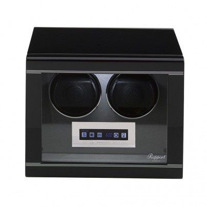DOUBLE WATCH WINDER BLACK WITH TOUCH SCREEN