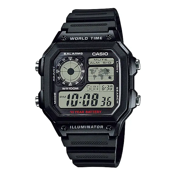 Casio Orologio Analogico-Digitale Uomo con Cinturino in Resina AE-1600H
